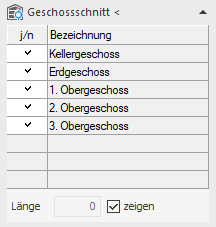 Bereich Geschossschnitt der 2D-Schemaplanung der LINEAR Solutions für Autodesk AutoCAD