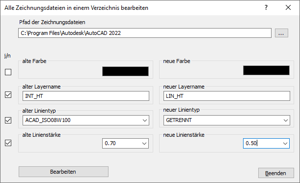 Zeichnungsdateien Linear AutoCAD