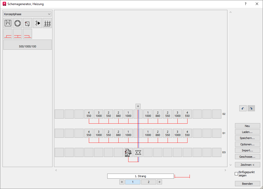 Strangschema in den in den LINEAR Solutions für Autodesk AutoCAD
