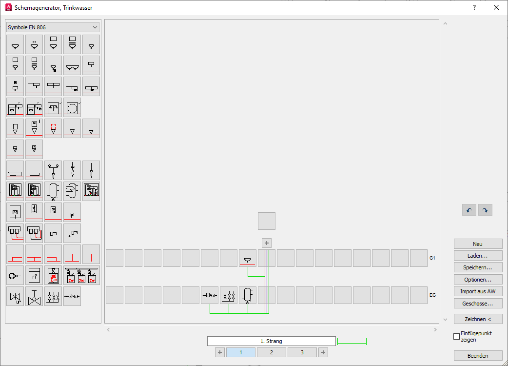 Schemaplanung Trinkwasser Linear AutoCAD Schemagenerator