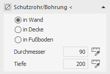 Bereich Schutzrohr/Bohrung Linear AutoCAD