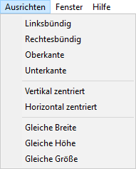 Menü Ausrichten Linear