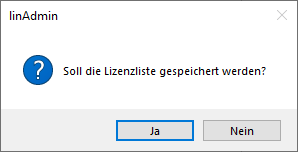 Dialog Meldung Linear Installation