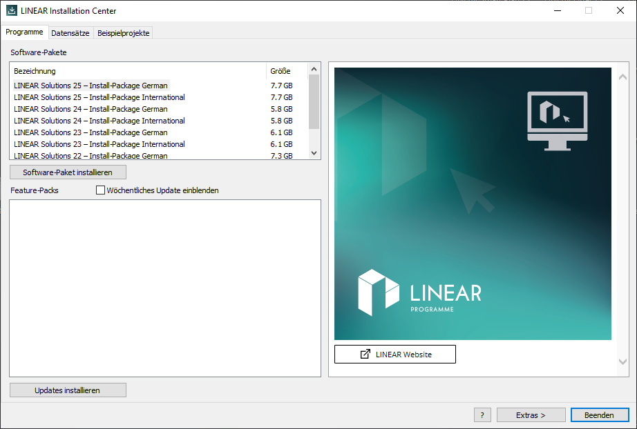 Programme Tab Linear Installation Center