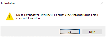 Hinweis Dialog linstaller