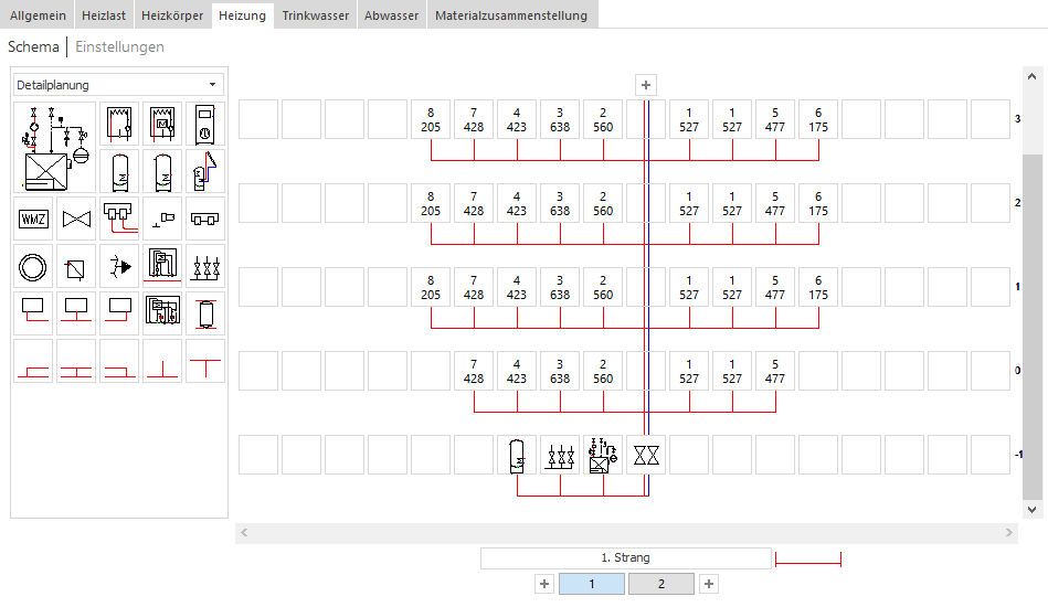 Heizung Strangschema Linear Smartplan