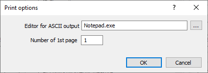 Print options dialog Linear AutoCAD