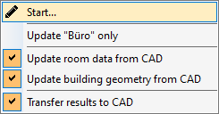 Context menu radiator Linear Building
