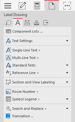 Command Group “Label Drawing” in the LINEAR Solutions for Autodesk AutoCAD