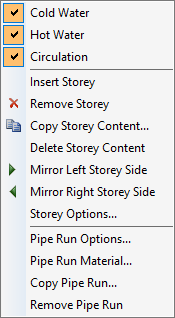 Context menu Scheme Design potable water Linear AutoCAD scheme generator