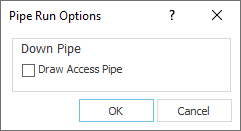 Dialog pipe run options Linear Smartplan