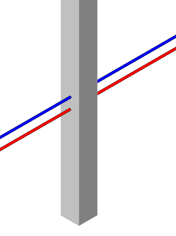 Parallel pipes model heating Linear Revit