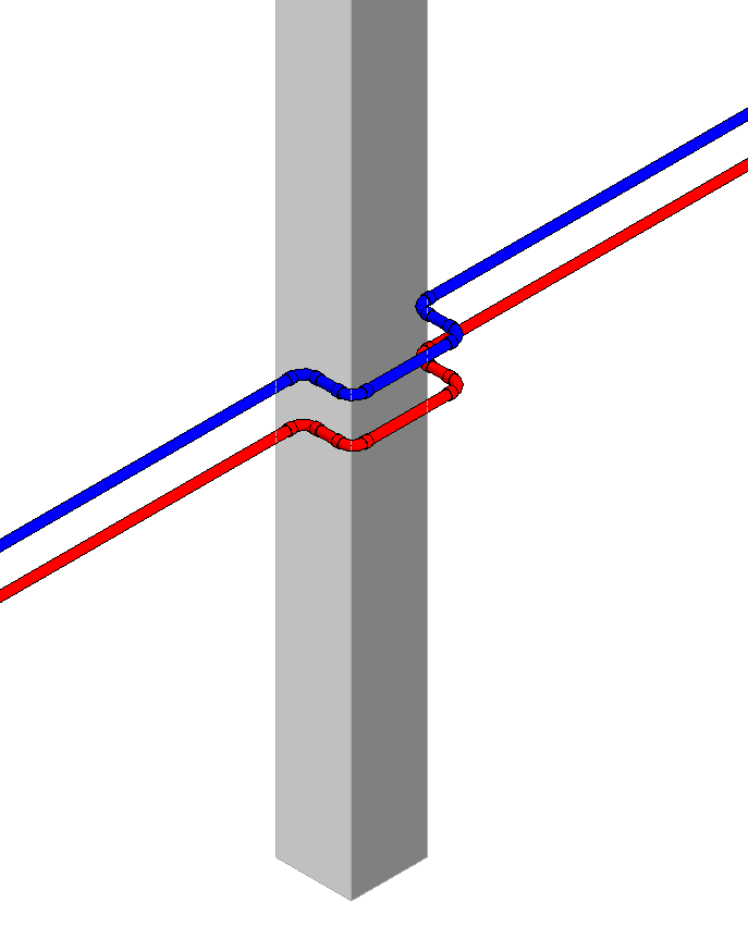 Pipes model Linear Revit