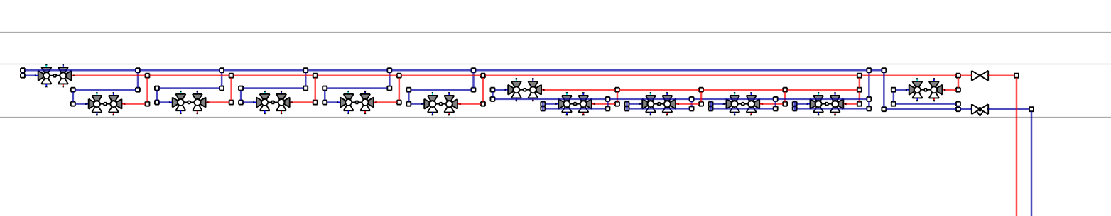 Transferred pipe section in the Scheme Editor of the LINEAR Solutions for Autodesk Revit