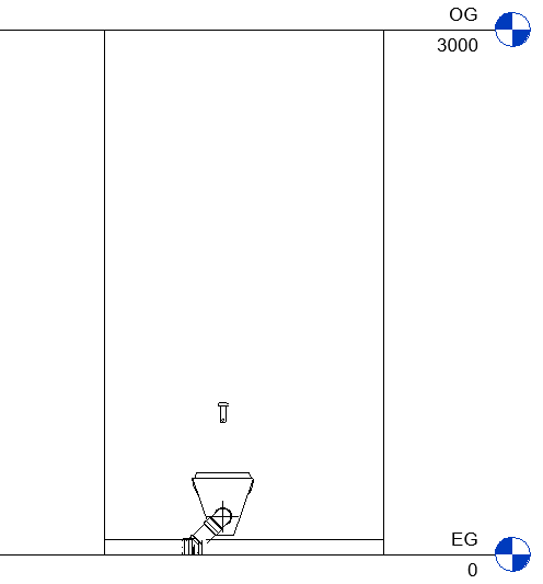 Vertical working section of the urinal