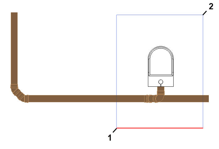 Urinals in a floor plan with selection window