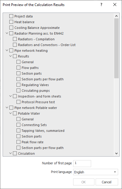 Dialog "Compilations and Results" in LINEAR Building/