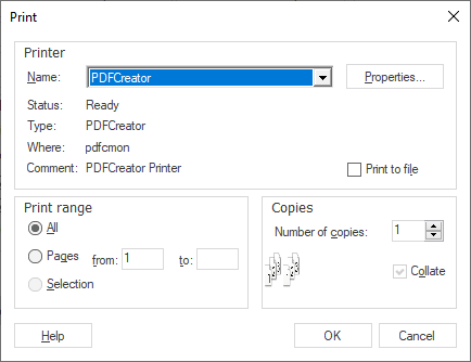 System Dialog Print