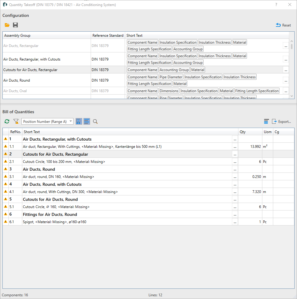 Quantity takeoff Linear Revit