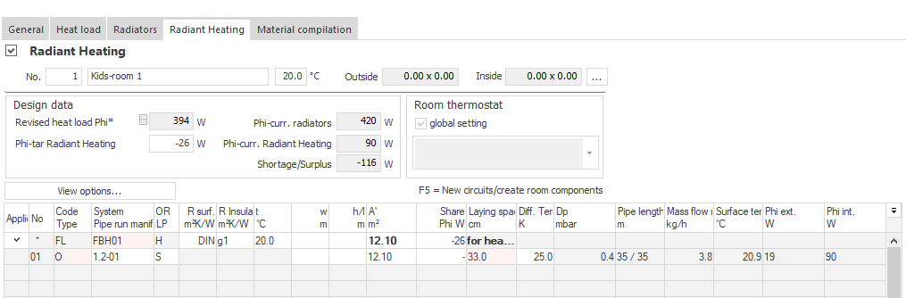 Radiant Heating Dimensioning Room Linear Building