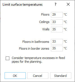 Dialog limit surface temperatures Linear Building