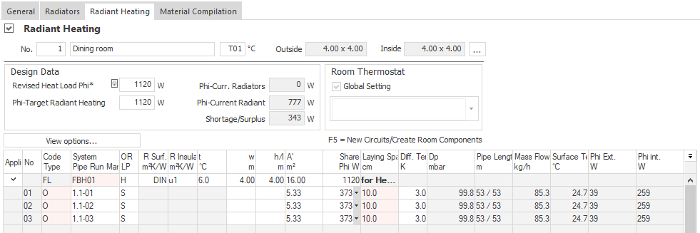 Radiant Heating Room LINEAR Building