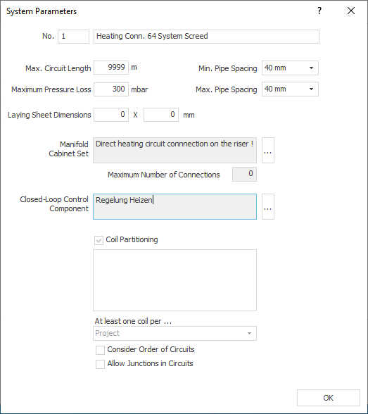 Dailog System Parameter Linear Building