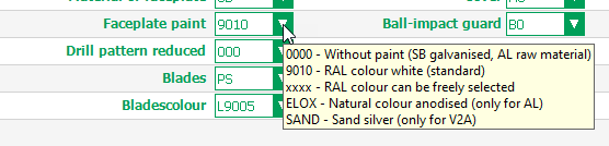 Tooltip for the Selection Options of an Option in the Order Reference dialog