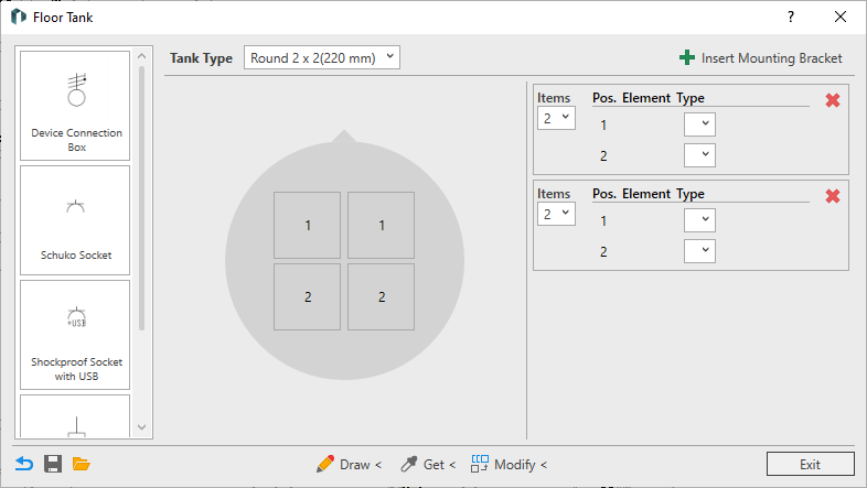 Dialog Floor Box in the LINEAR Solutions for Autodesk Revit