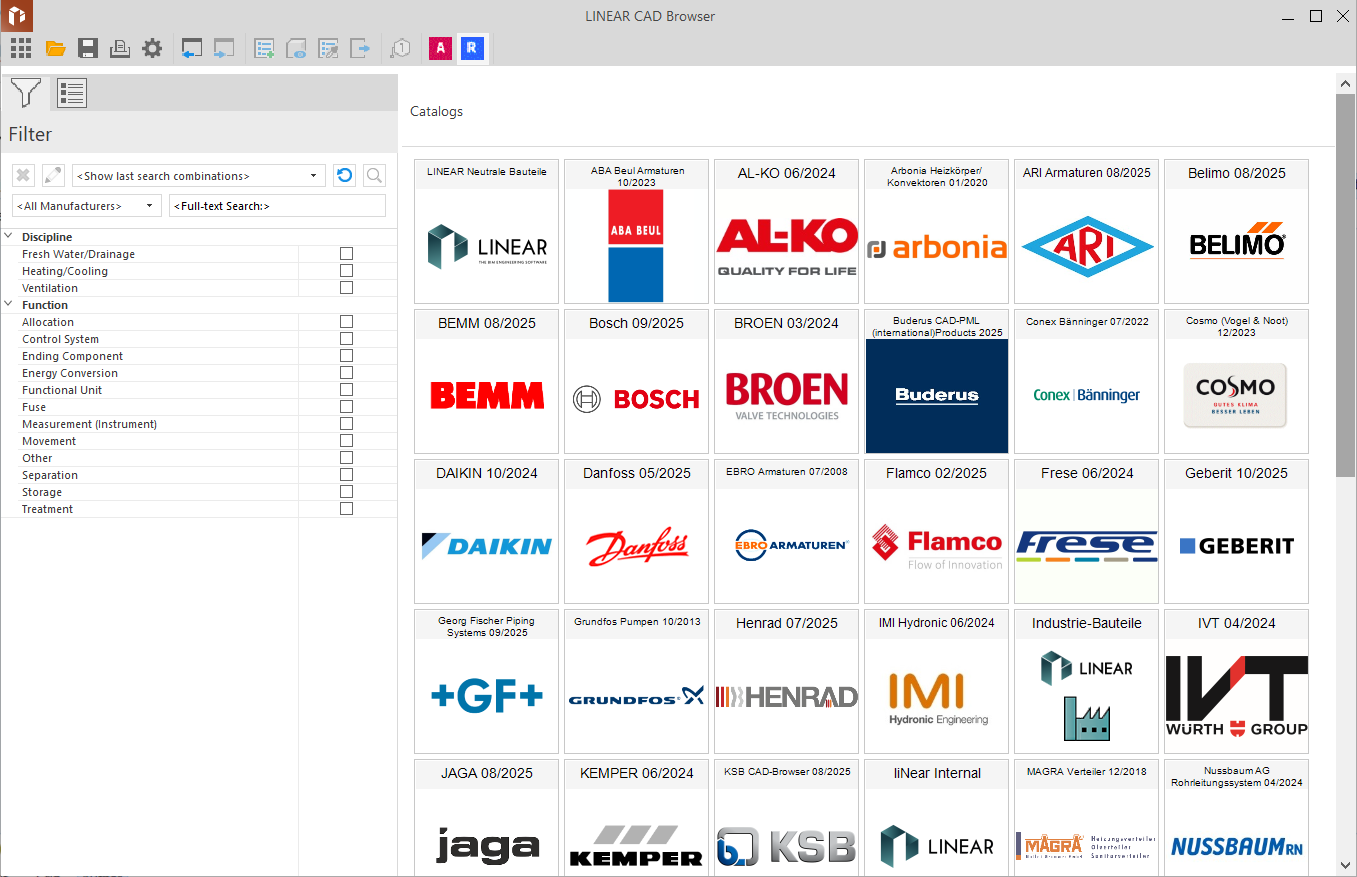 The LINEAR CAD Browser