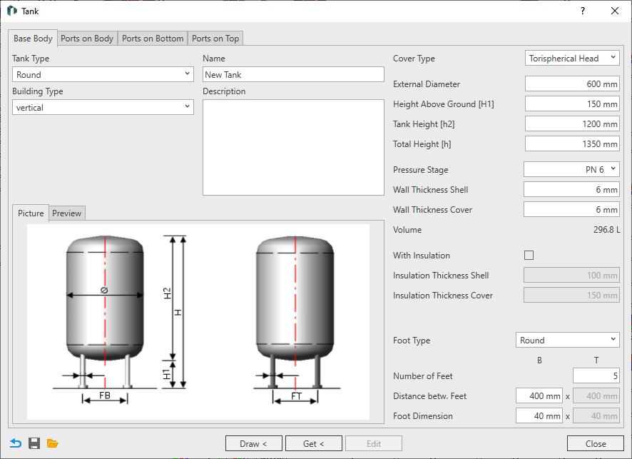 Tank configurator Linear Revit