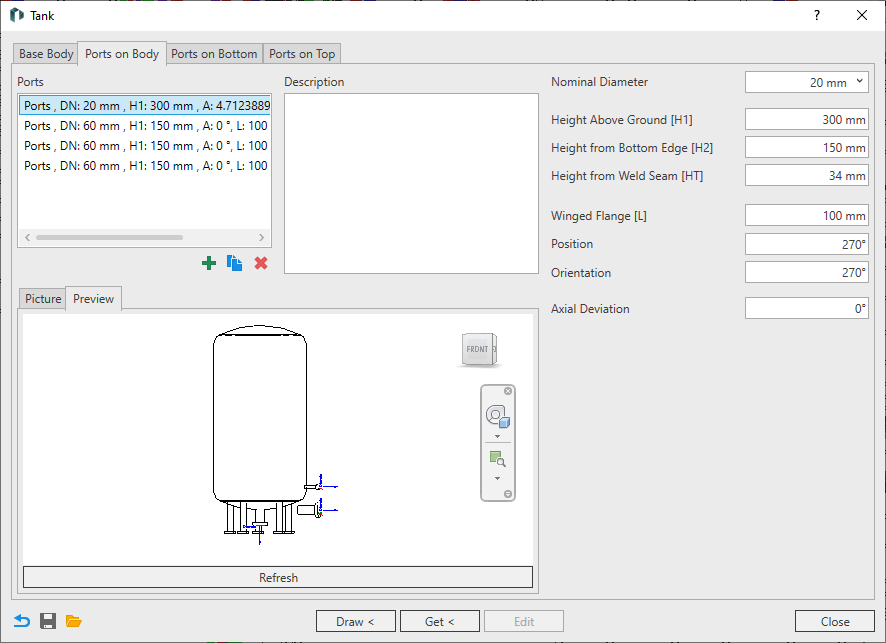 Tank port body Linear Revit