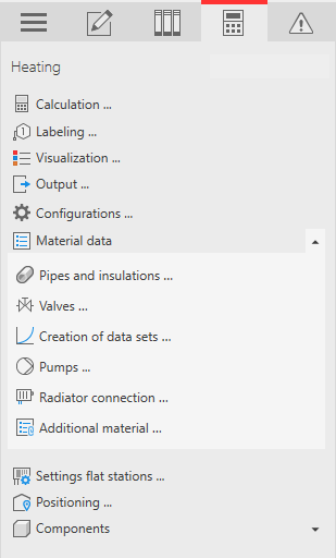 Analyse tab Linear Revit heating