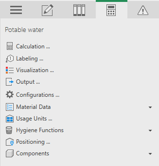 Analyse tab potable water Linear Revit