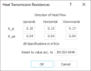 Dialog Heat Transmission Resistances in LINEAR Building