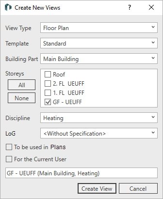 Create new view Linear Revit
