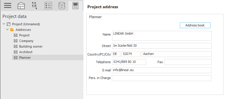 Dialog project address Linear Building
