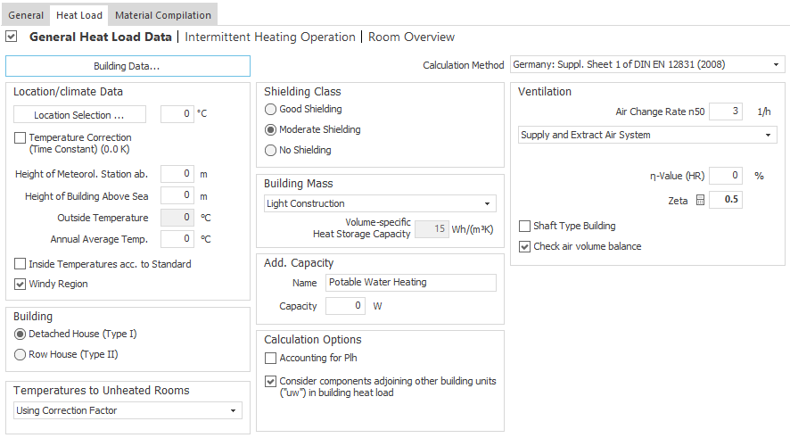 Heat load Building Linear