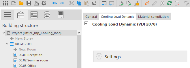 General heat load data Linear Building