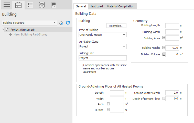 Building Data Area in LINEAR Building