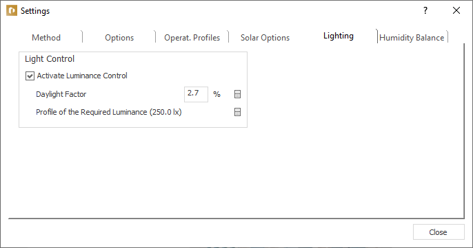 Settings lighting Linear Building
