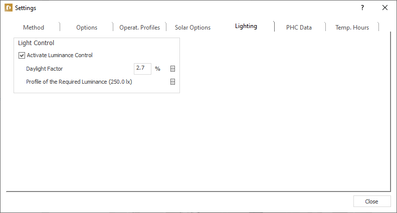 Settings lighting Linear Building