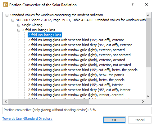 Convective proportion solar radiation Linear Building
