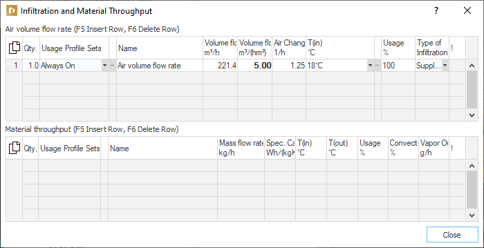 Dialog infiltration material throughput Linear Building