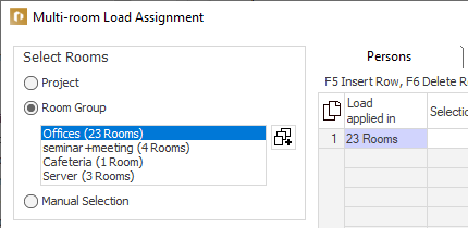 Cross-room load assignment Linear Building