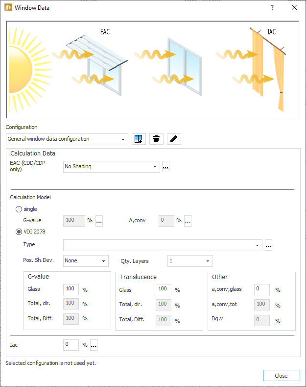Cooling load window configuration Linear Building