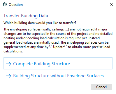 Query for the transfer of building data during building detection in LINEAR Building