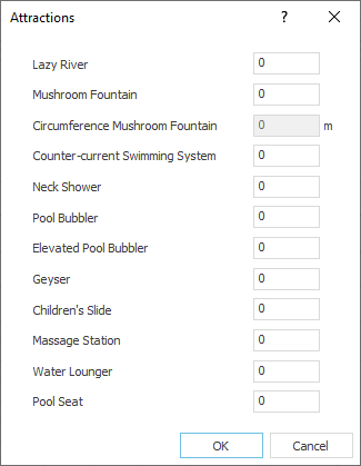 “swimming pool halls” area of the swimming pool hall room type in the Ventilation module of LINEAR Building.
