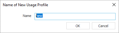 Dialog"Name of the New Usage Profile" in LINEAR Building