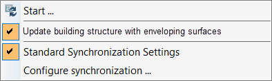Menu with the Update Options in LINEAR Building